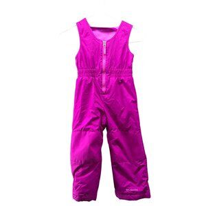 Columbia Girls 3T Snowsuit Bib Overalls Snow Pants Pink Fuchsia Insulated